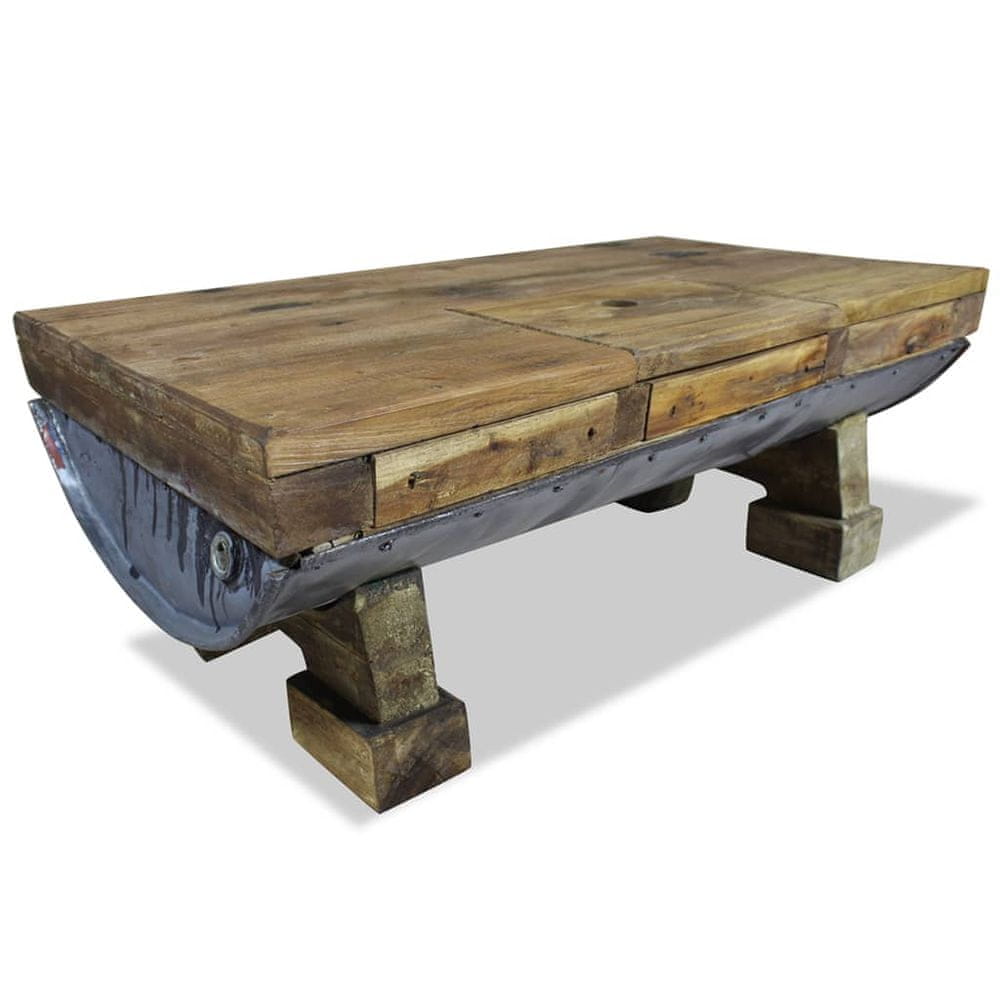Petromila vidaXL Konferenčný stolík z masívneho recyklovaného dreva, 90x50x35 cm